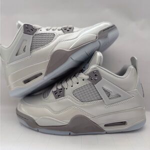 Jordan Light Gray and White Sneakers